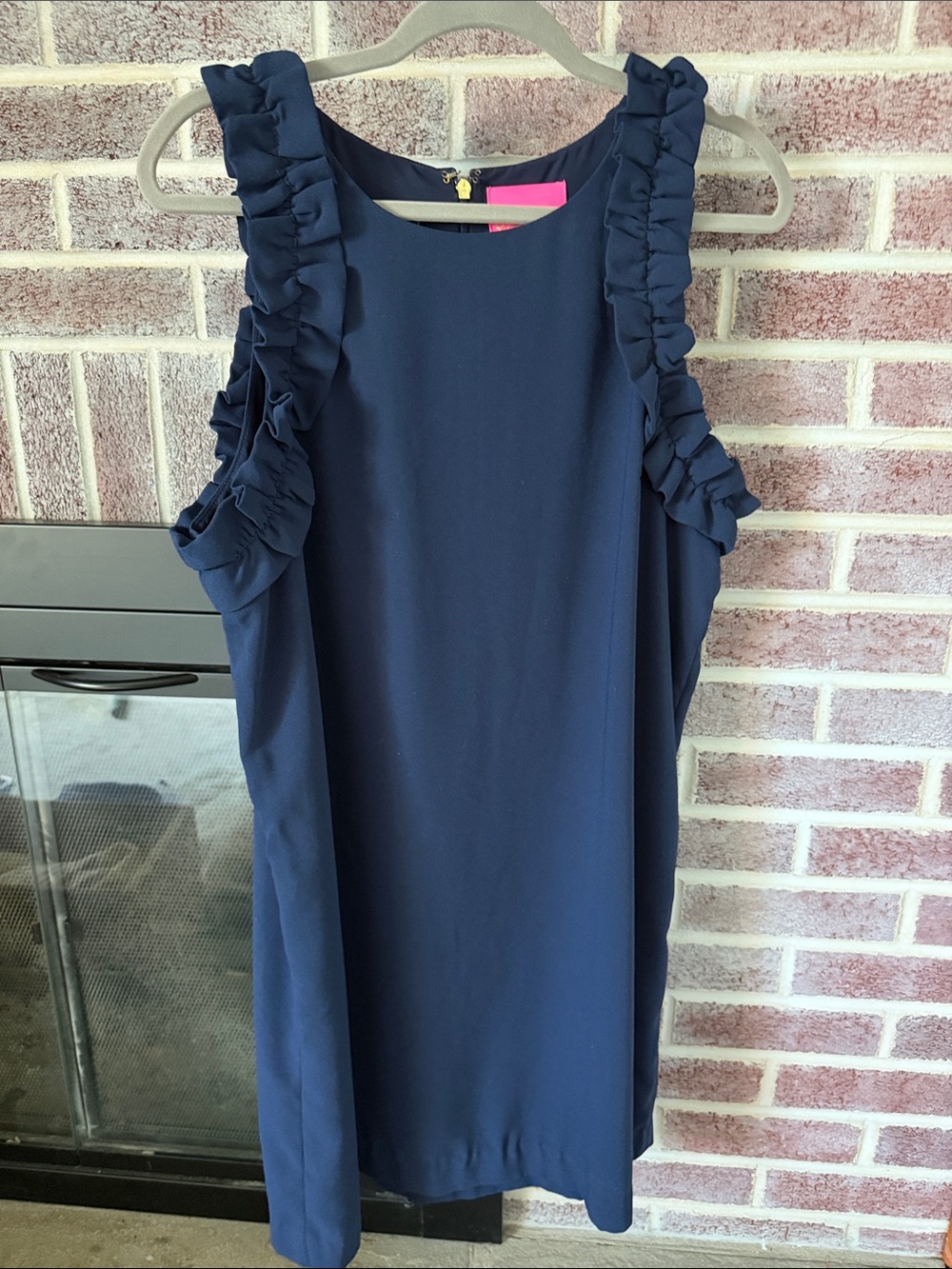 Lilly Pulitzer Navy Sleeveless Ruffle Shift Dress